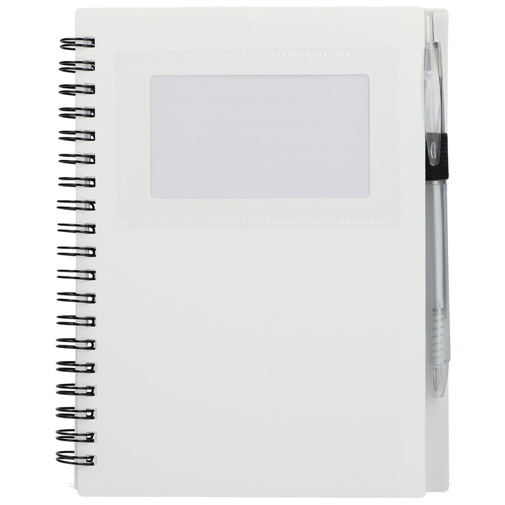 Bullet White Recycled Star Spiral Notebook with Pen