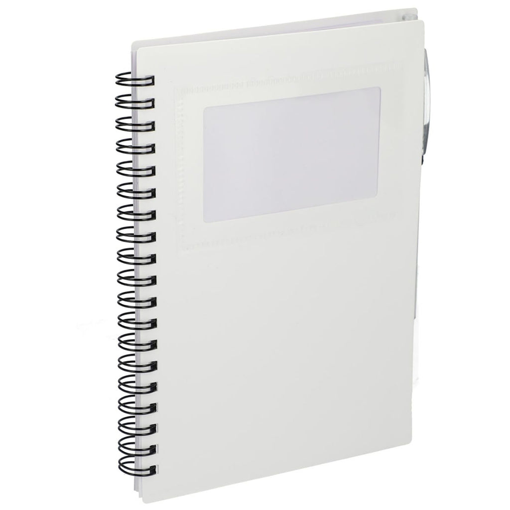 Bullet White Recycled Star Spiral Notebook with Pen