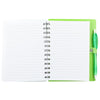 Bullet Lime Recycled Dual Pocket Spiral Notebook W/ Pen