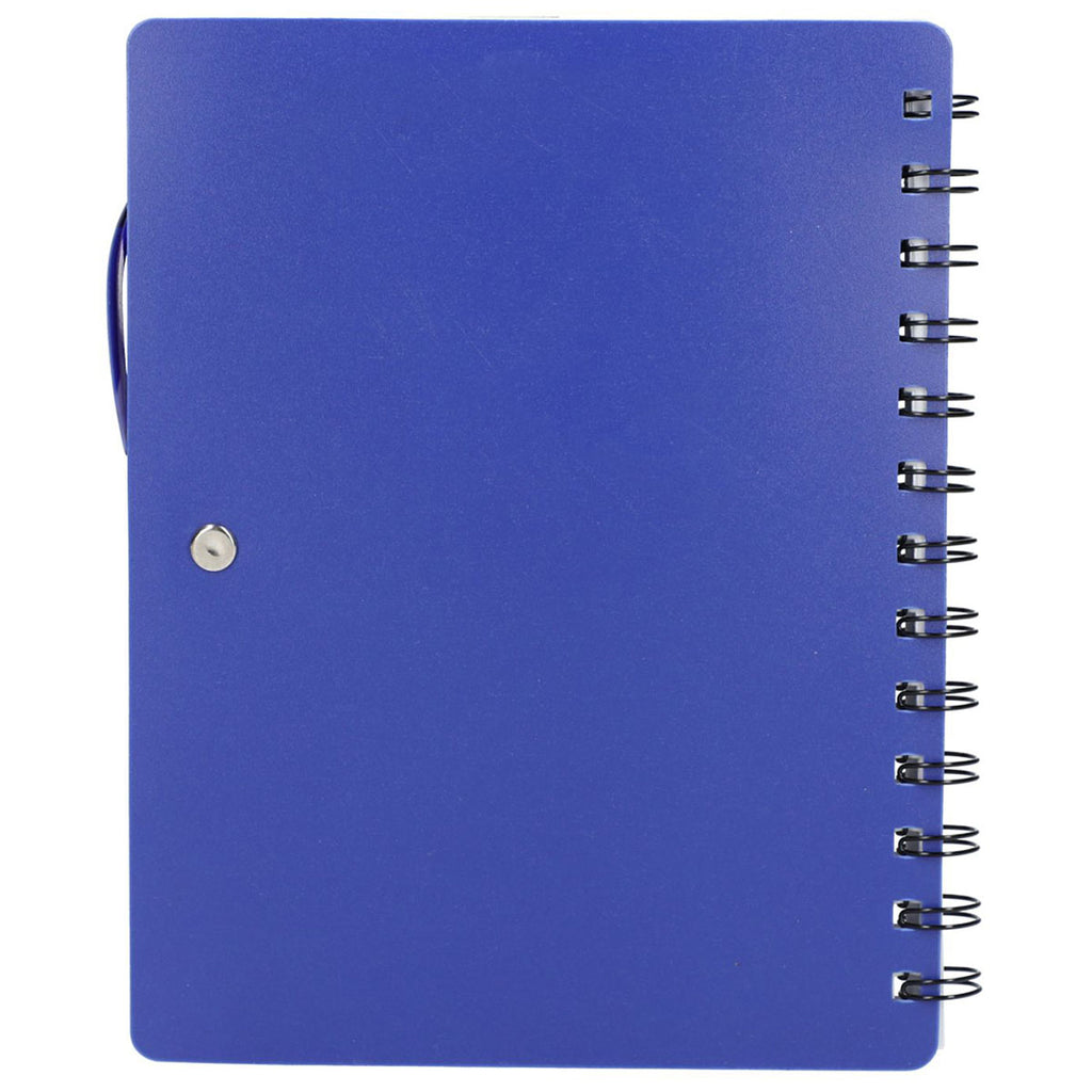Bullet Purple Recycled Dual Pocket Spiral Notebook W/ Pen