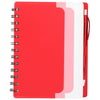 Bullet Red Recycled Dual Pocket Spiral Notebook W/ Pen