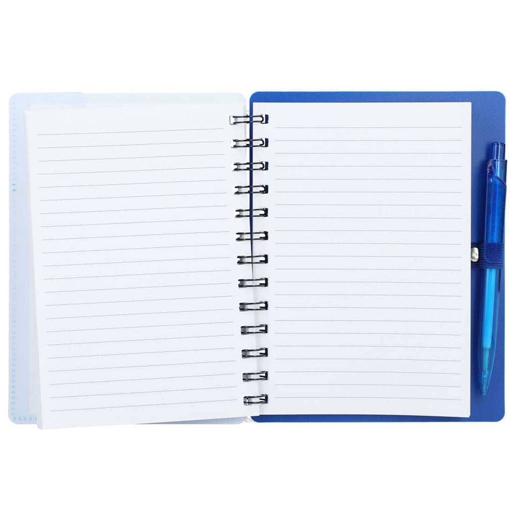 Bullet Blue Recycled Pace Spiral Notebook W/Pen