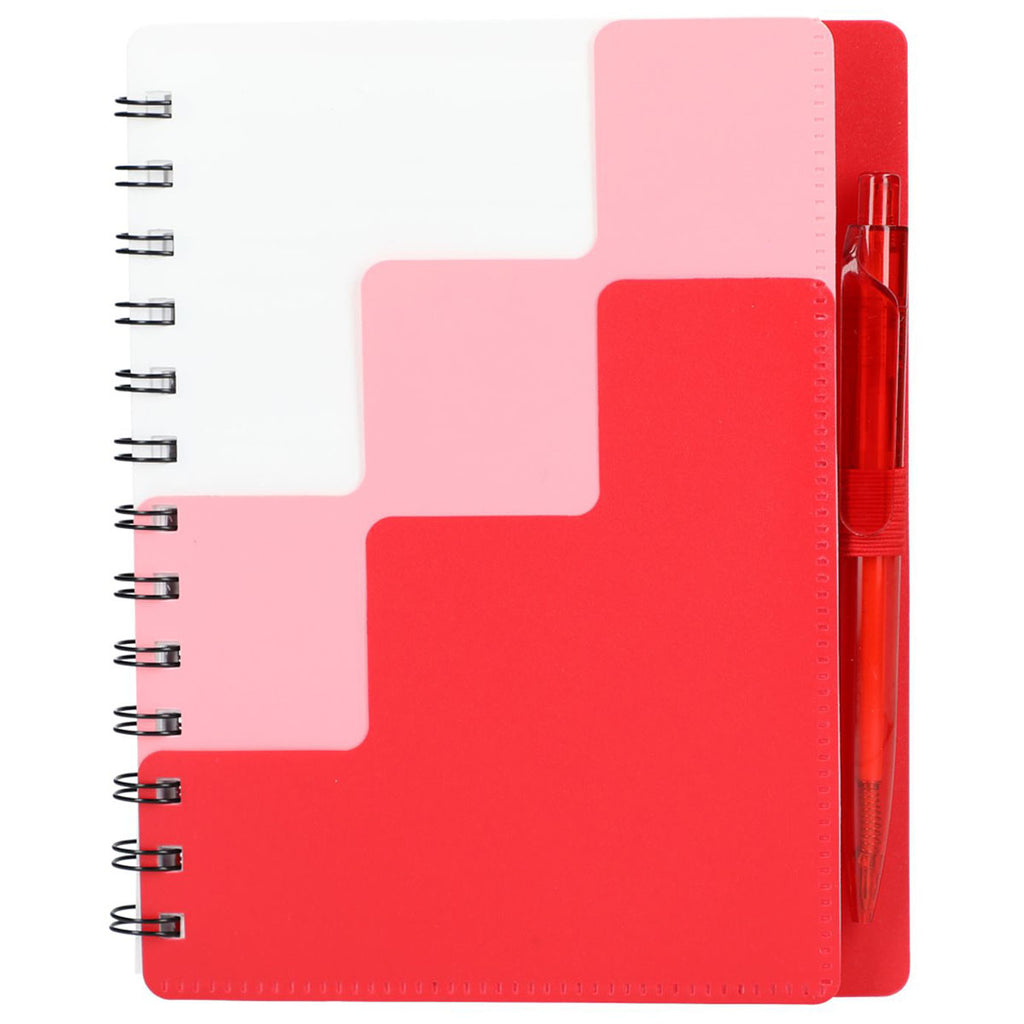 Bullet Red Recycled Pace Spiral Notebook W/Pen