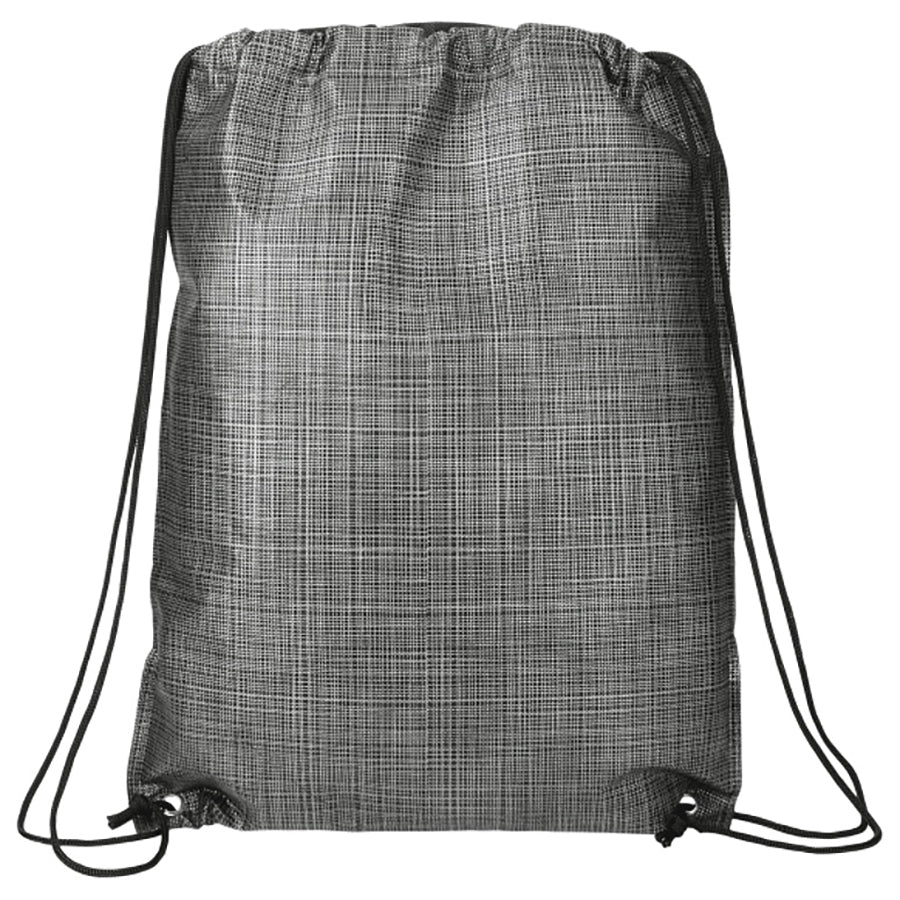 Bullet Black Crossweave Heat Sealed Drawstring Bag