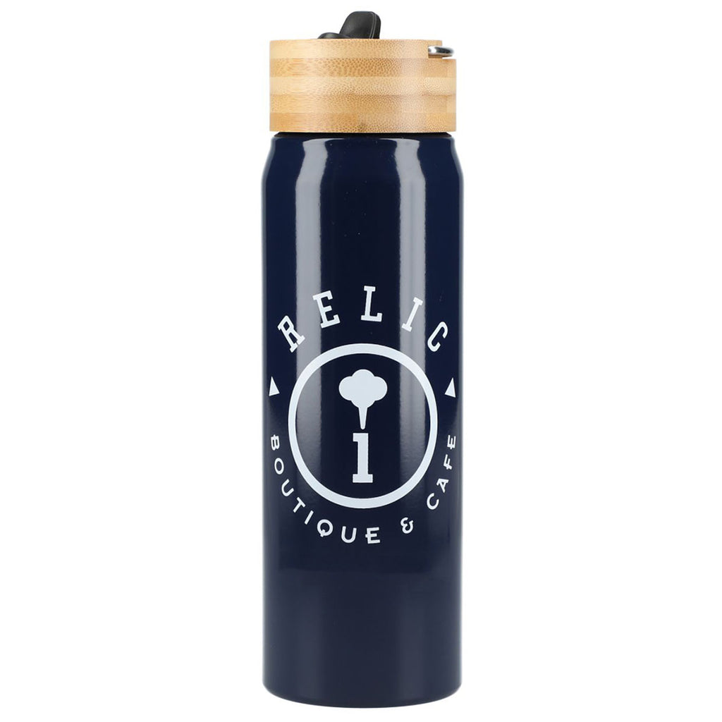 Bullet Navy Billy 26oz Eco-Friendly Aluminum Bottle With FSC Bamboo Lid