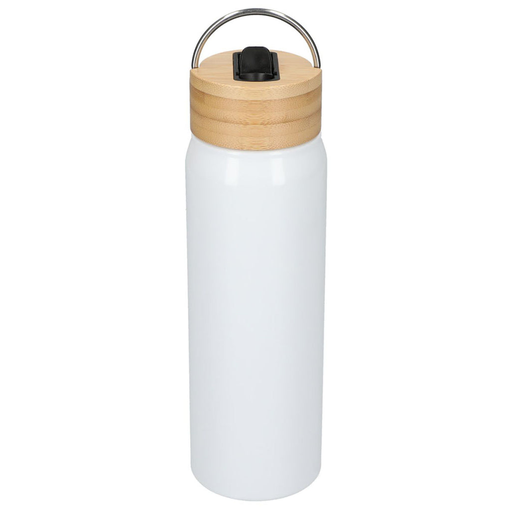 Bullet White Billy 26oz Eco-Friendly Aluminum Bottle With FSC Bamboo Lid