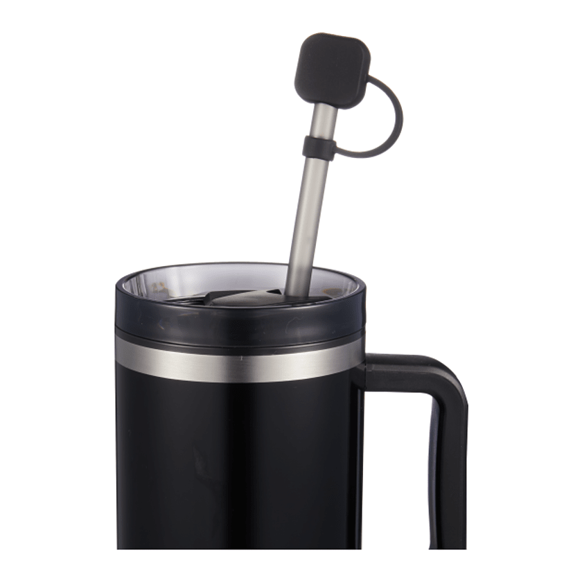 Bullet Black Silicone Straw Cap