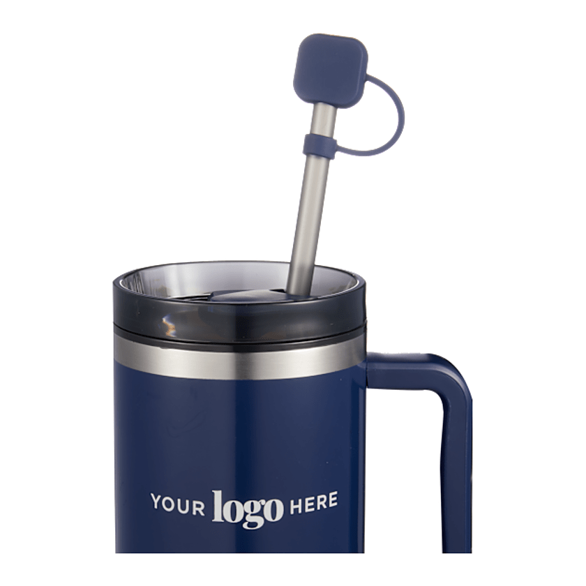 Bullet Navy Silicone Straw Cap