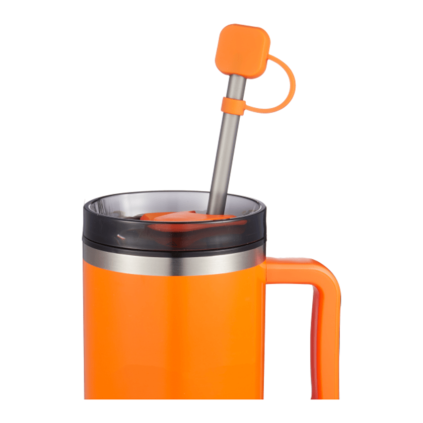 Bullet Orange Silicone Straw Cap