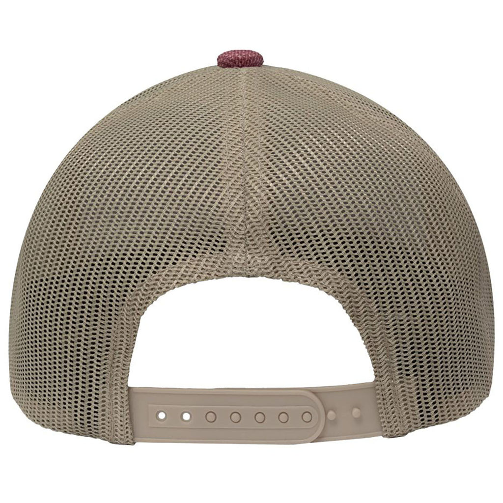 Sportsman X Hatch Red/Khaki Modern Six-Panel Trucker Fit Cap