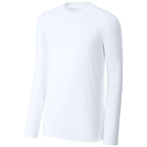 Sport-Tek Men's White PosiCharge Compression Long Sleeve Tee