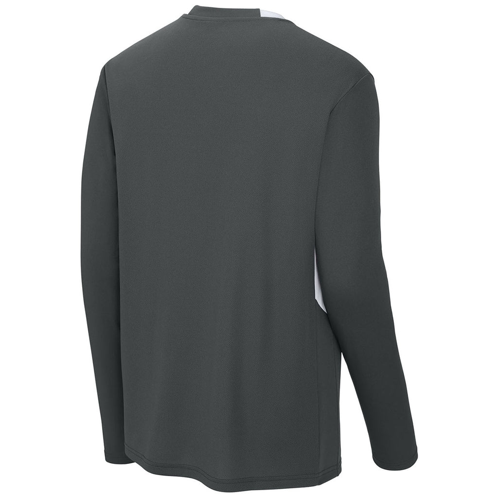 Sport-Tek Men's Iron Grey/White Club 1/4-Zip Pullover