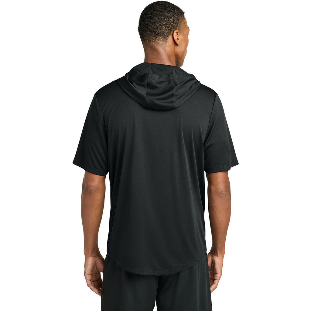 Sport-Tek Men's Black Club Short Sleeve Hoodie