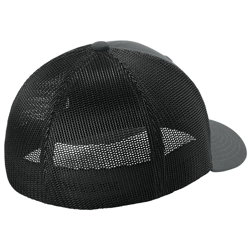 Sport-Tek Iron Grey/Black Stretch-Tek Mesh Back Cap
