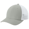 Sport-Tek Silver/White Stretch-Tek Mesh Back Cap
