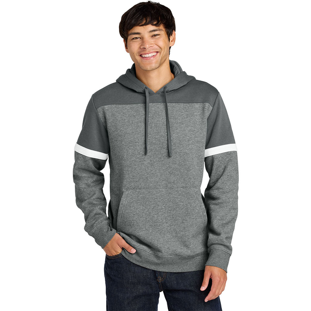 Sport-Tek Men's Dark Smoke Grey/Vintage Heather Drive Fleece Colorblock Hoodie