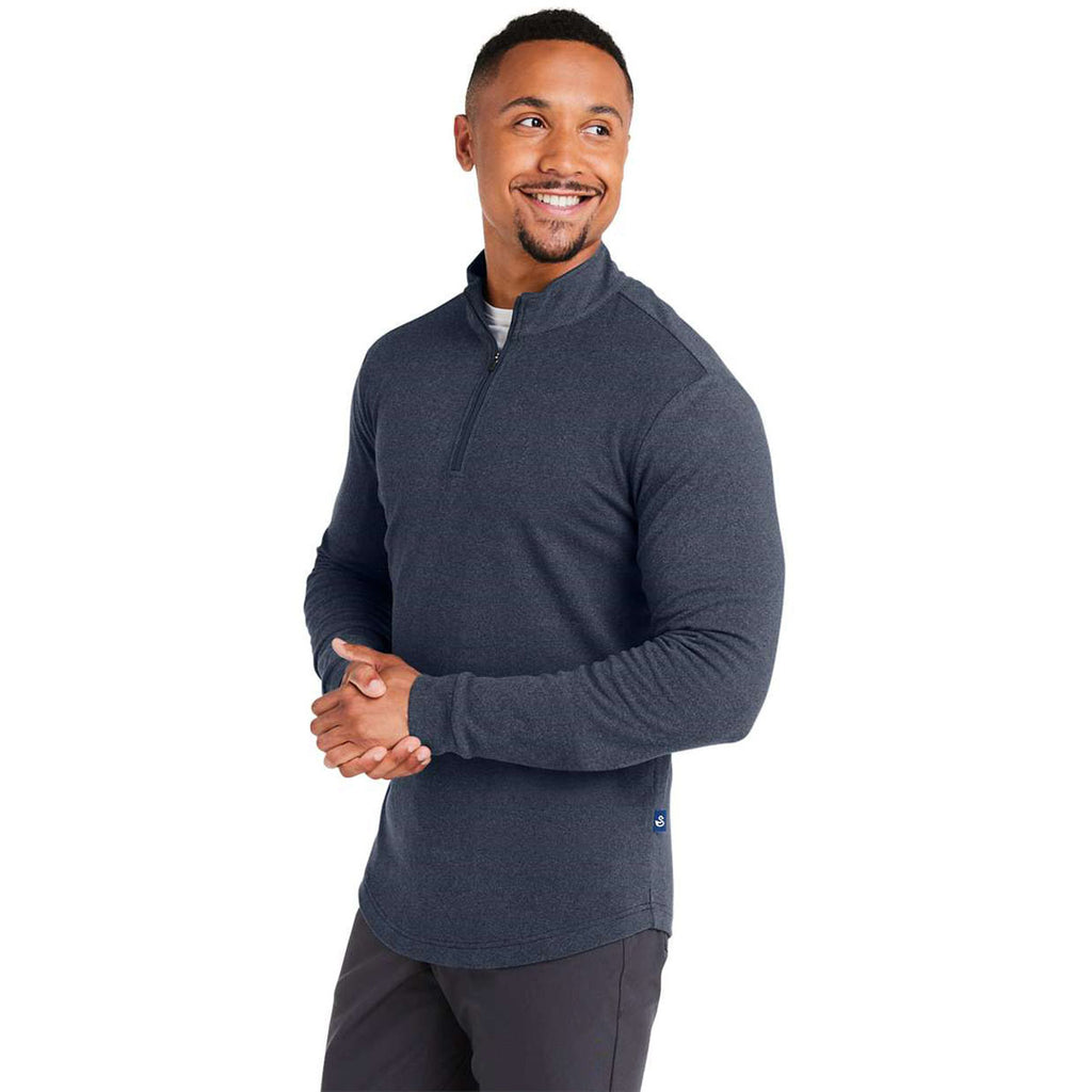 Swannies Men's Navy Heather Emery Quarter Zip
