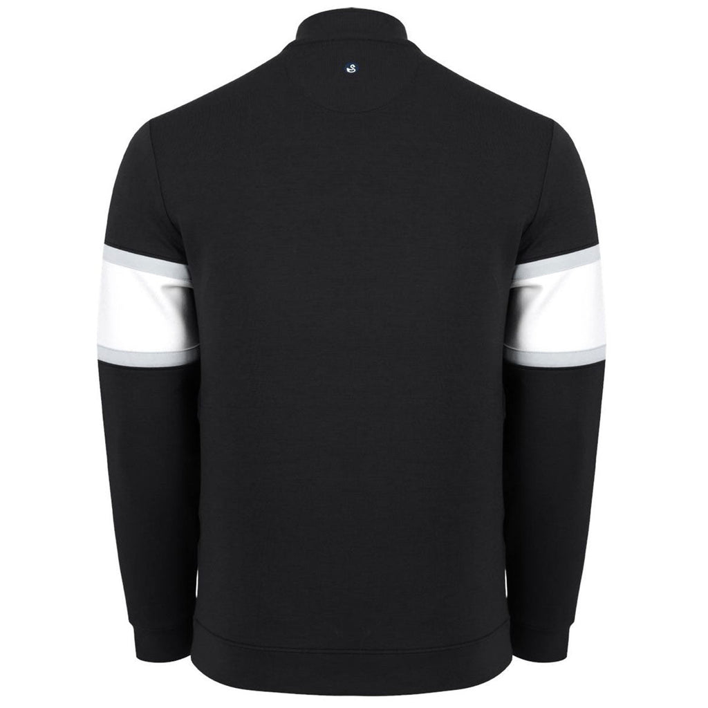 Swannies Men's Black/White Own Quarter-Zip Colorblock Pullover