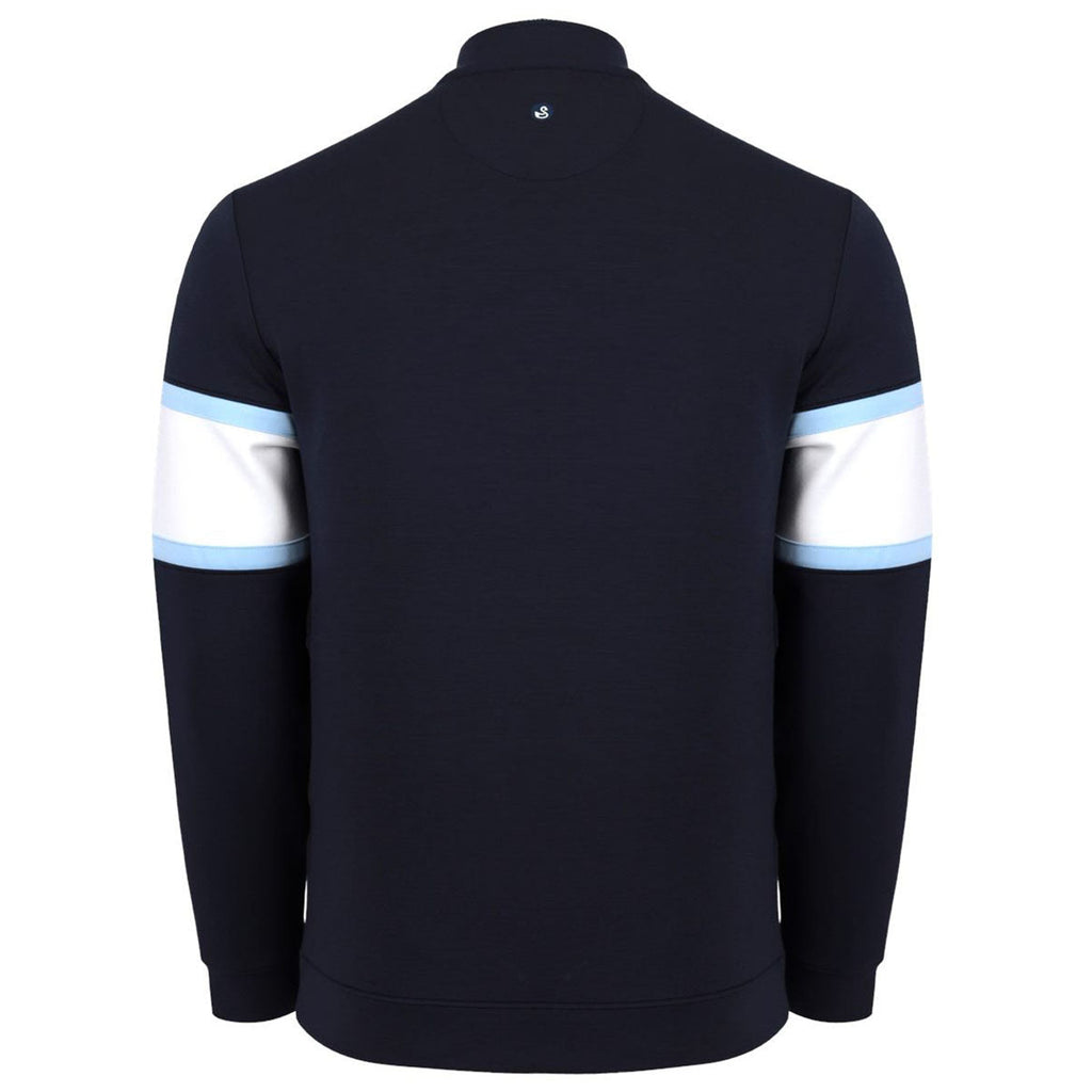 Swannies Men's Navy/White Own Quarter-Zip Colorblock Pullover