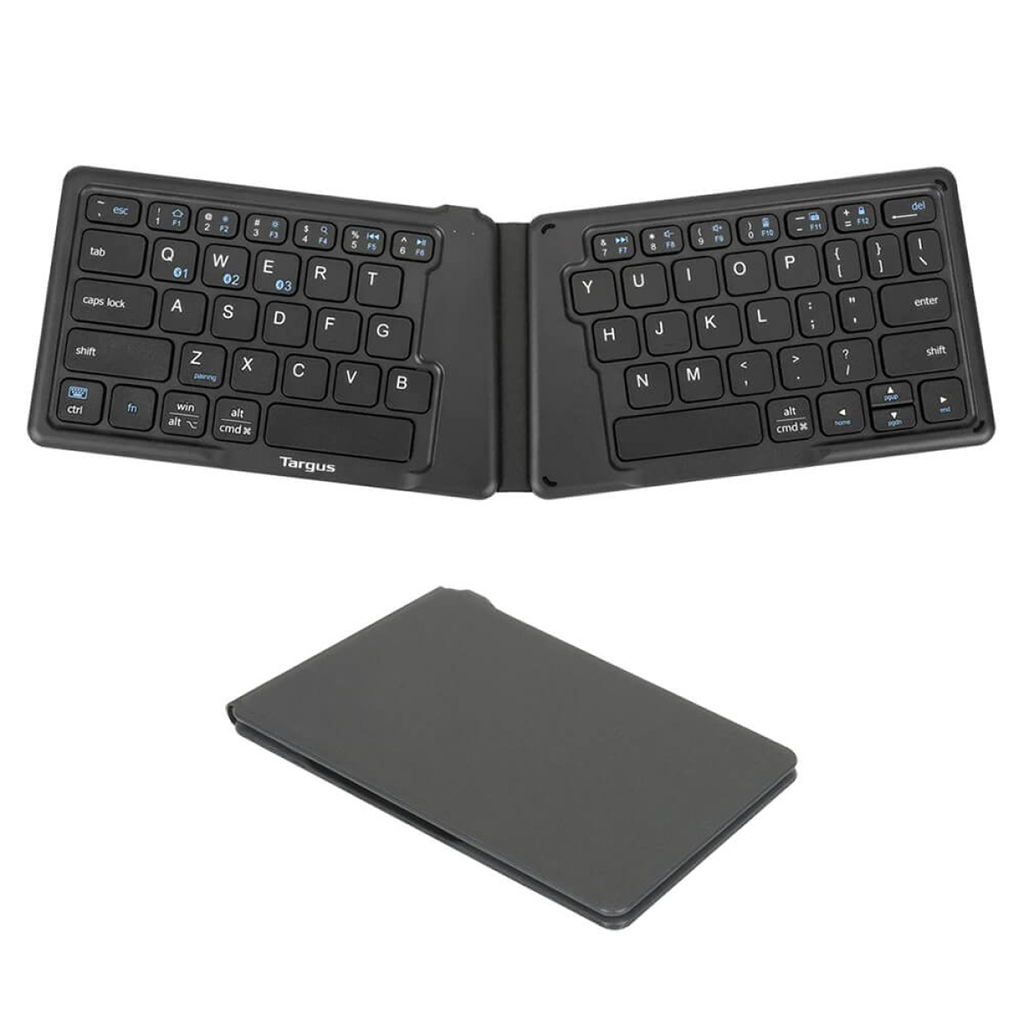 Targus Black Ergonomic Foldable Bluetooth Antimicrobial Keyboard