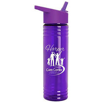 Garyline Transparent Violet Slim Fit Bottle with Flip-Straw Lid - 24 oz.