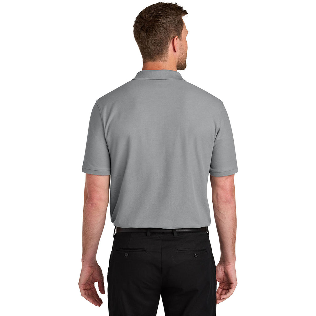 Port Authority Men's Gusty Grey Tall Wearever Signature Pique Pocket Polo