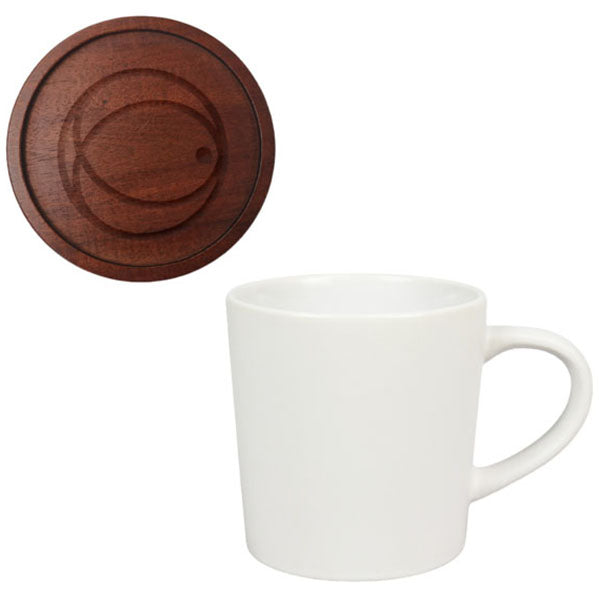 SnugZ White Little Rock 16oz Ceramic with Wood Lid