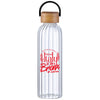 SnugZ Black Rawlins 21oz Glass Bottle w Bamboo Lid