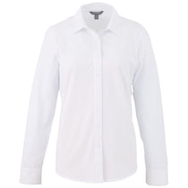 Elevate Women's White TATRA Eco Knit Long Sleeve Button Up Shirt