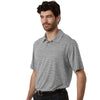 Team 365 Men's Black Heather/White Relay Heathered Stripe Polo