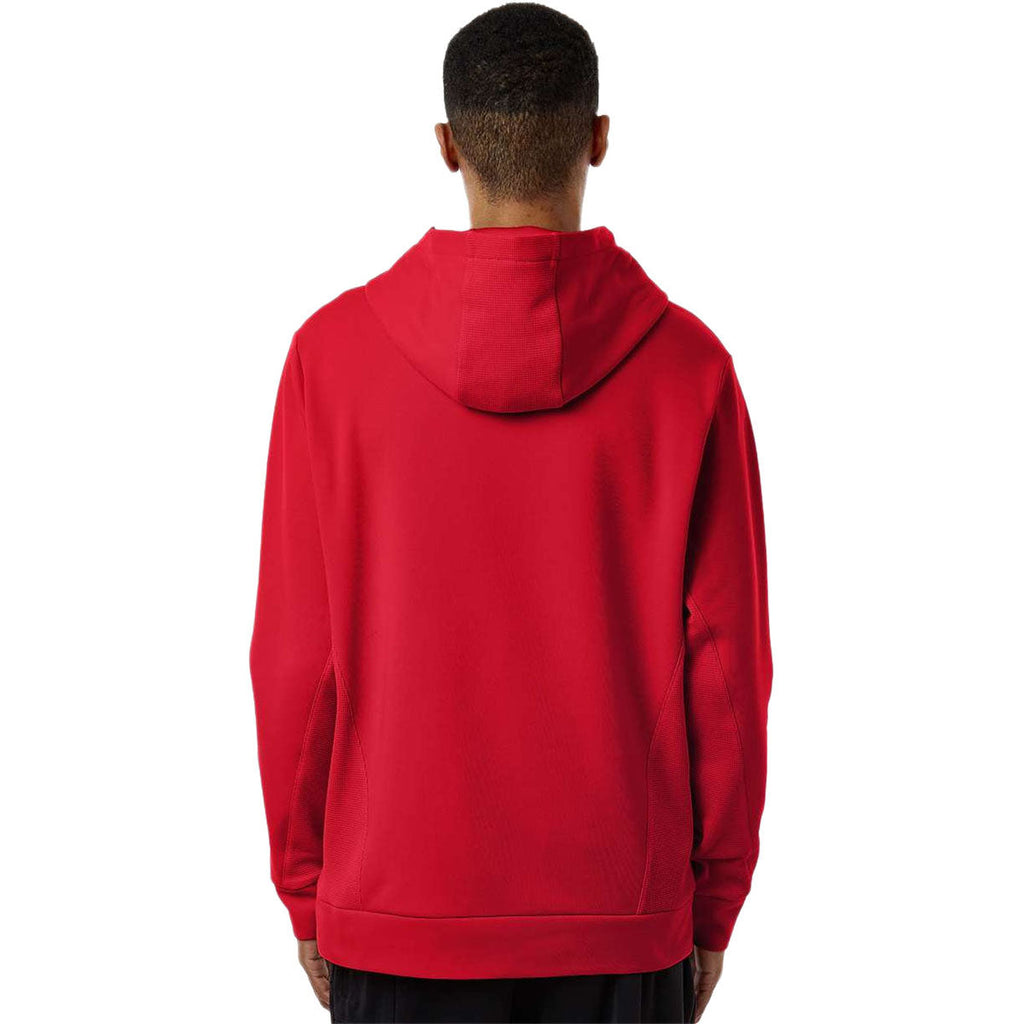 Team 365 Unisex Sport Red Squad Hooded Tech Fleece Pullover