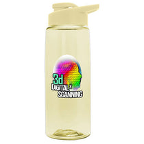 Garyline Transparent Pastel Yellow Flair Tritan Bottle with Drink-Thru Lid - 26 oz.