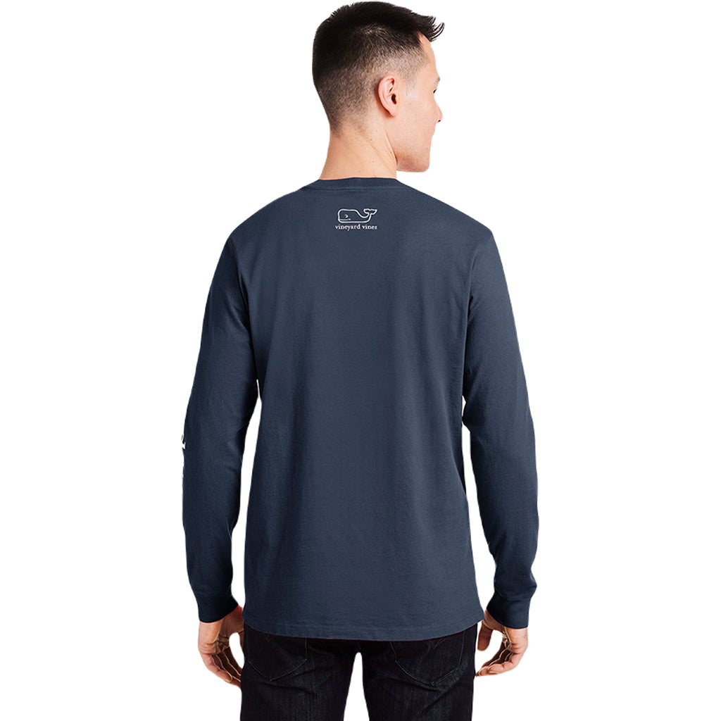 Vineyard Vines Unisex Blue Blazer/ White Cap Long Sleeve Pocket T-Shirt