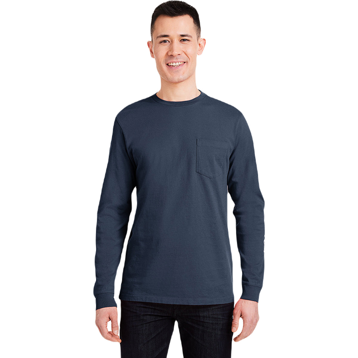 Vineyard Vines Unisex Blue Blazer/White Cap Long Sleeve Pocket T-Shirt