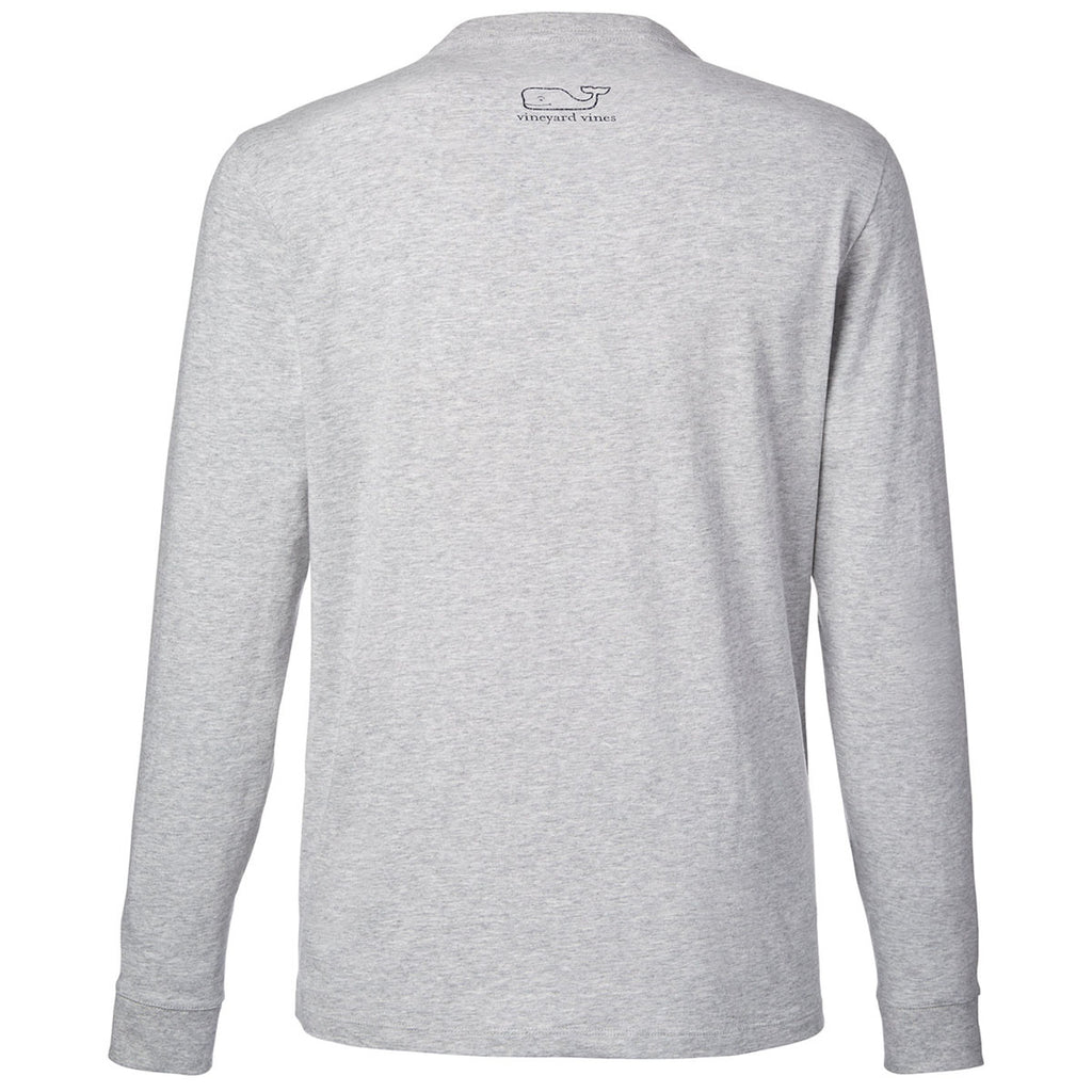 Vineyard Vines Unisex Grey Heather/Blue Blazer Long Sleeve Pocket T-Shirt