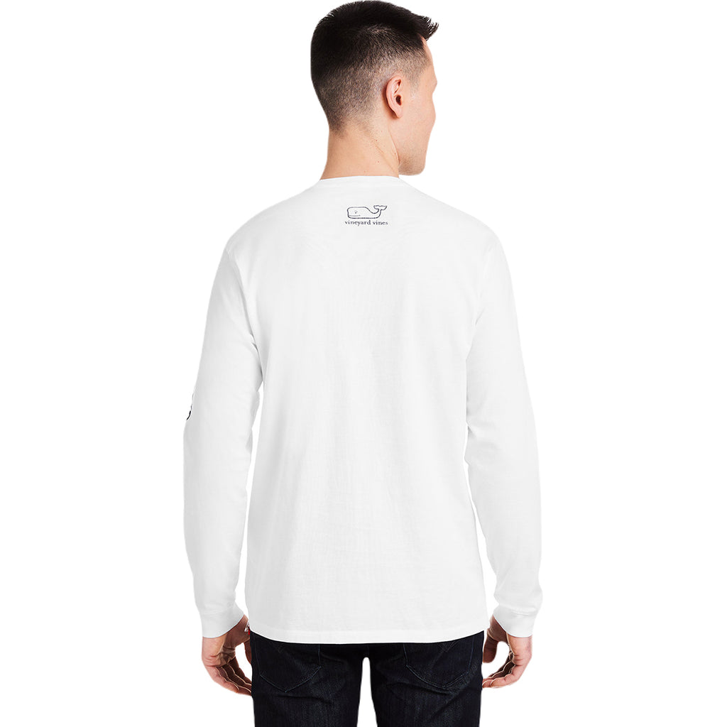 Vineyard Vines Unisex White Cap/Blue Blazer Long Sleeve Pocket T-Shirt