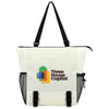 Ariel Premium Beige Halsted 600D Ripstop and Washed Nylon Zippered Tote Bag