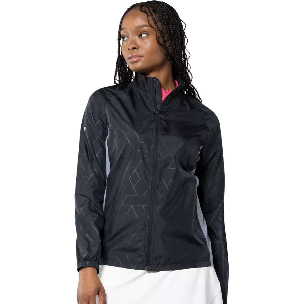 Levelwear Women's Black/Pebble Band Windbreaker