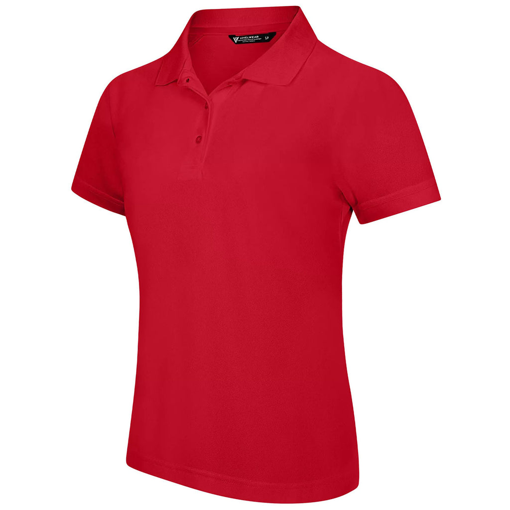 Levelwear Women's Flame Red Balance Polo