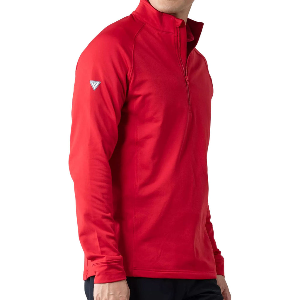 Levelwear Men's Flame Red Calibre Recycled Quarter Zip