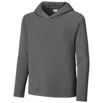 Sport-Tek Youth Dark Smoke Grey Posi-UV Pro Long Sleeve Hoodie