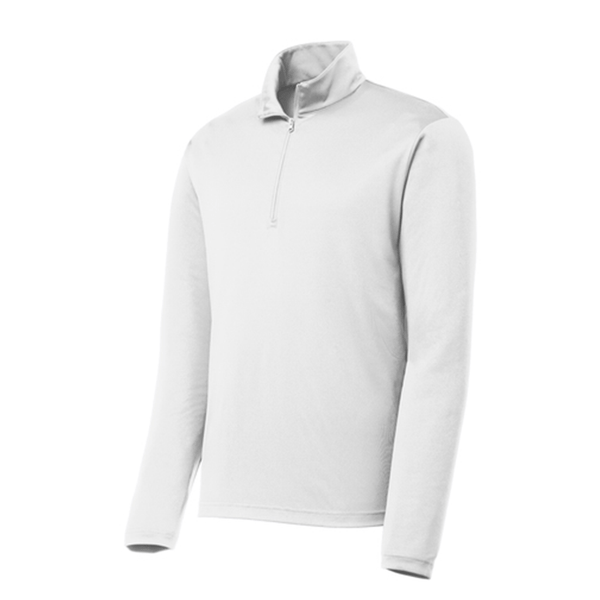 SportTek Men's White PosiCharge Competitor 1/4Zip Pullover