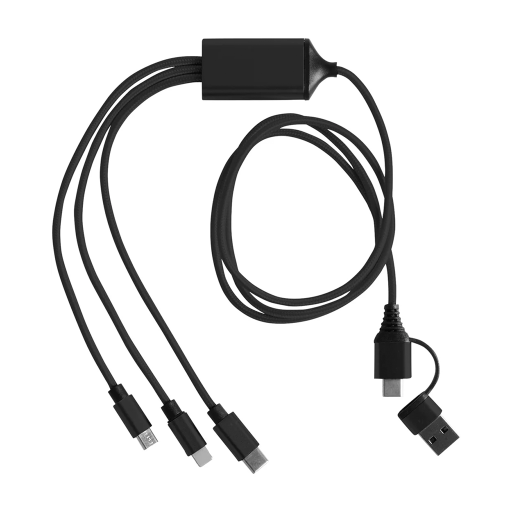 Prime Line Black 3-in-1 Charging Cable with Dual Input