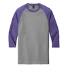 District Unisex Purple Frost/ Grey Frost Perfect Tri 3/4-Sleeve Raglan