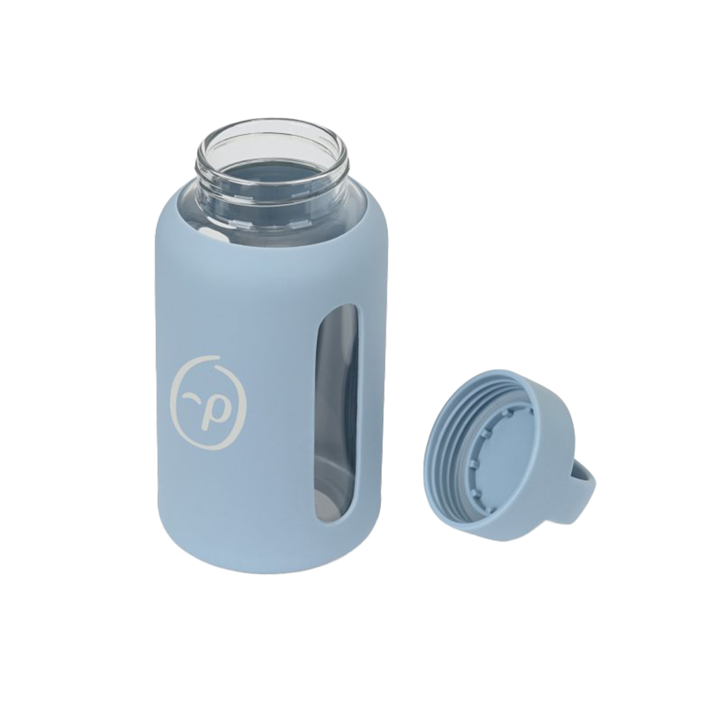 Gemline Slate Blue Axis Glass Chug Bottle - 21 Oz.