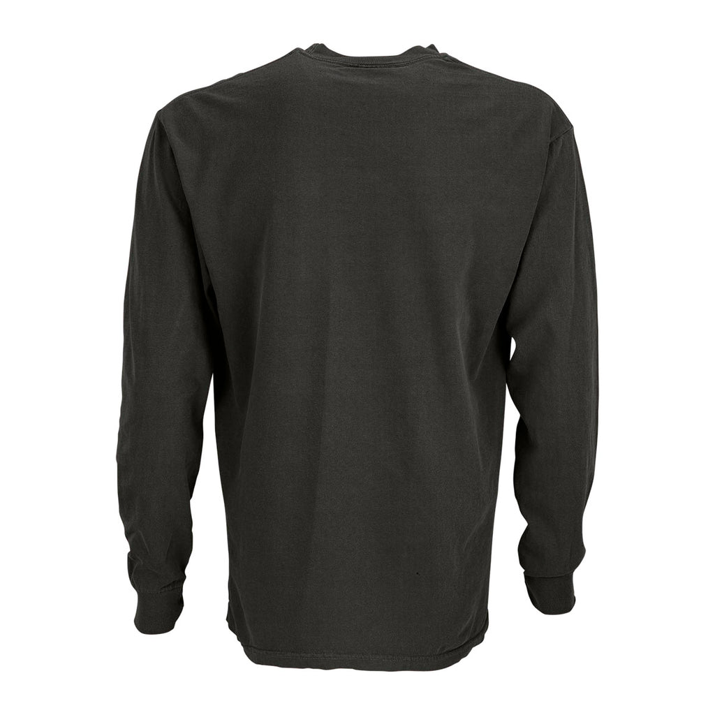 Vantage Men's Dark Grey Color Wash Long Sleeve T-Shirt