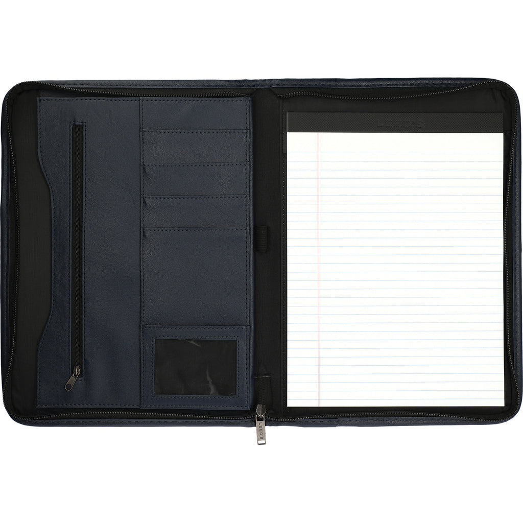 Custom Corporate Leed's Zippered Padfolio Custom Embossed Padfolios