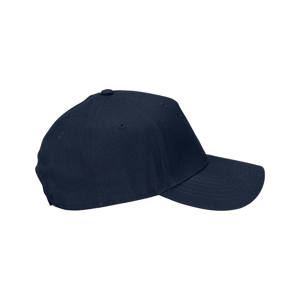 Vantage Navy Clutch 5-Panel Constructed Solid Twill Cap