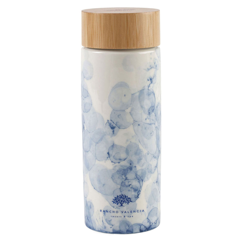 Gemline Blue Watermark Celeste Bamboo Ceramic Bottle