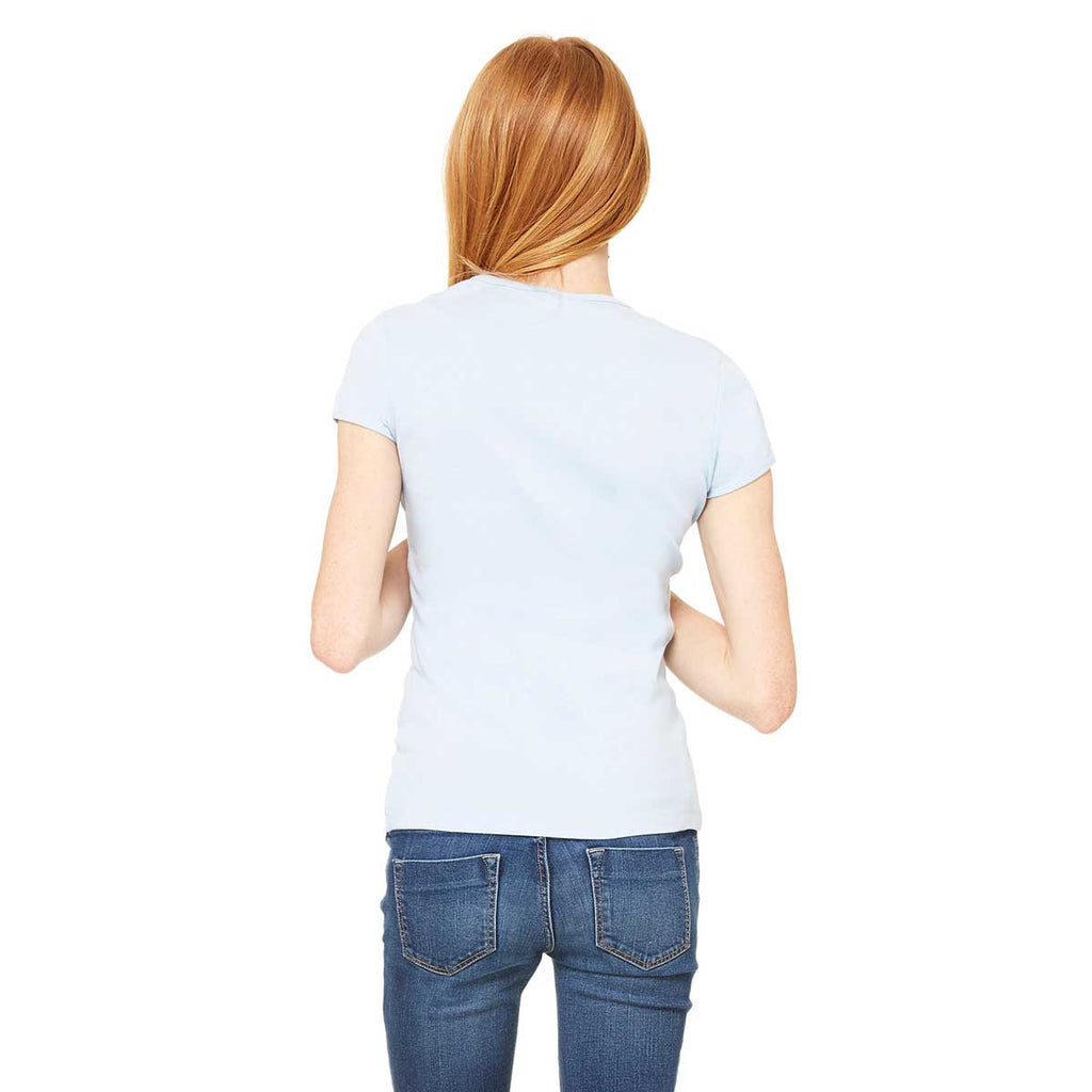 Bella + Canvas Women's Baby Blue Stretch Rib Short-Sleeve T-Shirt